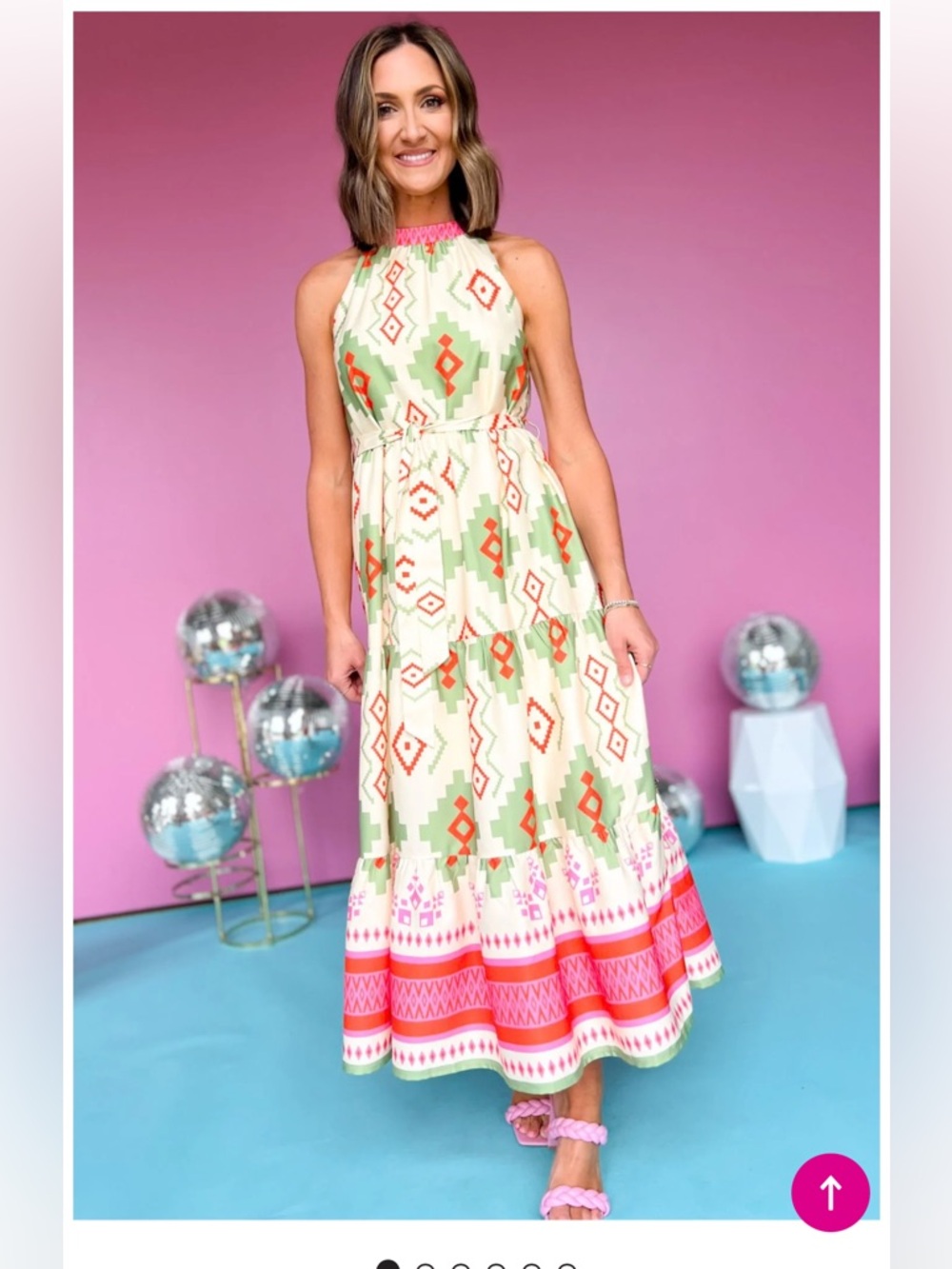 New With Tags THML Tiered Midi Dress Sz M